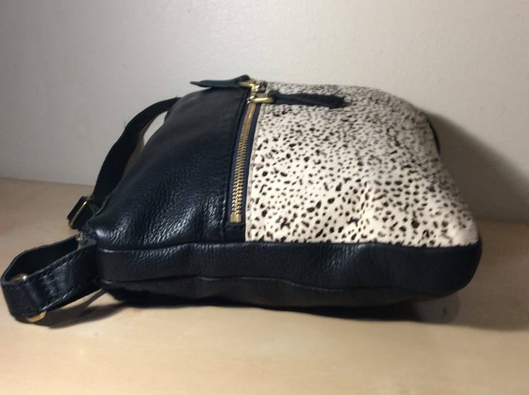 Fossil Black Leather Crossbody Bag 