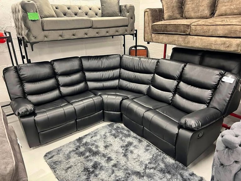 image for 🛋️ Roma Leather Recliner Corner Sofa – Premium Comfort & Style | 25% Off Today **