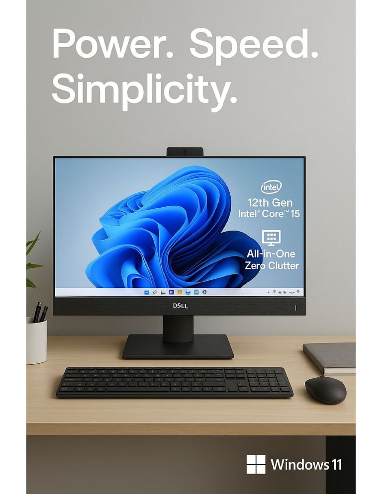 Dell PC i5 12500 8GB 256GB Win 11 Pro Computer 24-inch 12th Gen 1080P All in One OptiPlex 5400 AIO
