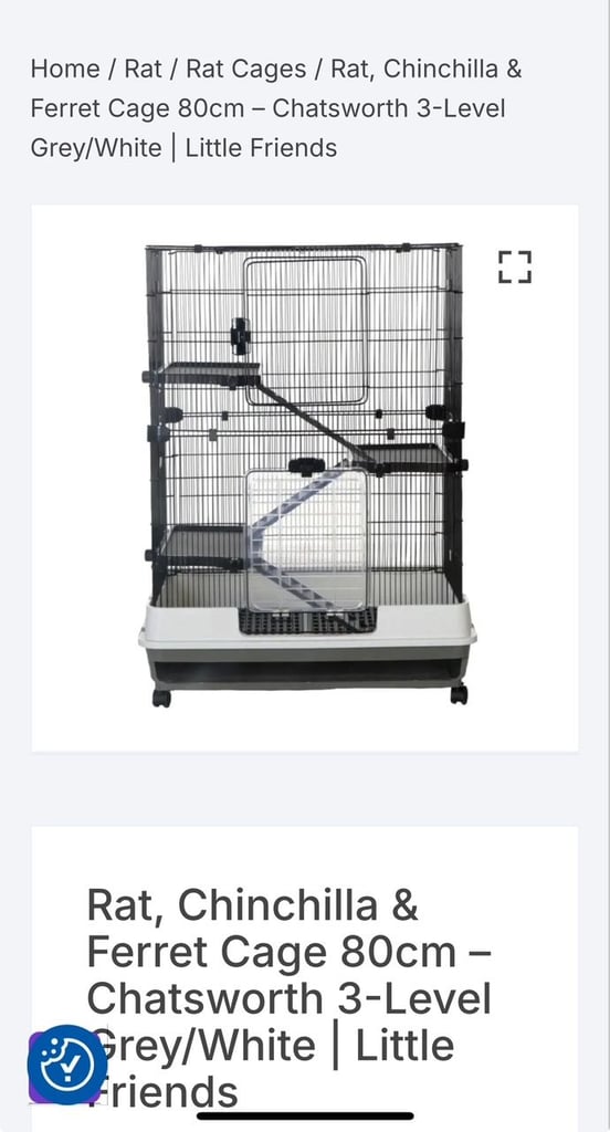 Little Friends Chatsworth 80cm 3 level rat cage plus many accessories 