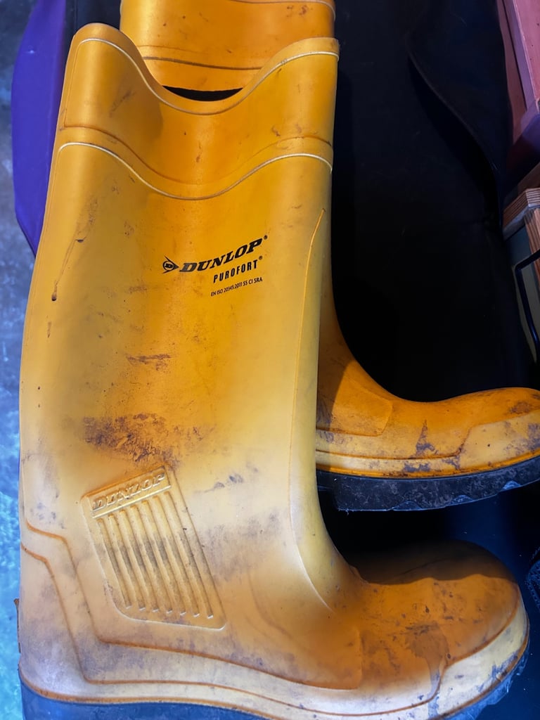 size 8 steel toe cap safety welly boots