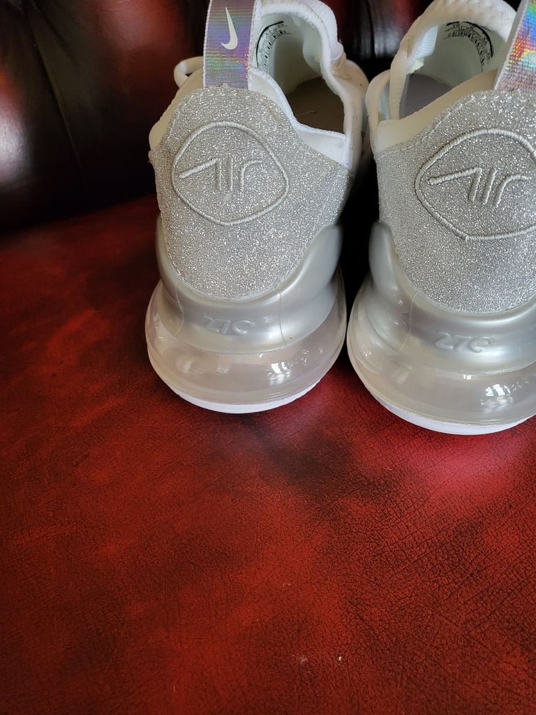 Mens White Trainers With Glitter Heels