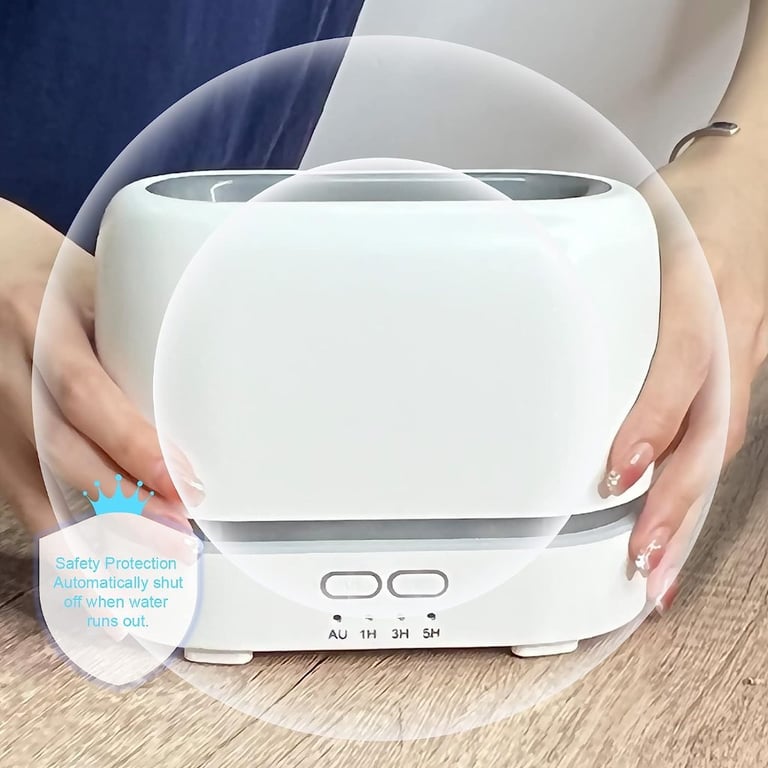 3 in 1 Aromatherapy Essential Oil Diffuser & Flame Night Light + 4 Timer Setting + Auto Shut Off