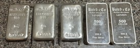 1/2Kg kilo, 500g Silver Umicore, Baird, Metalor bullion bars wanted