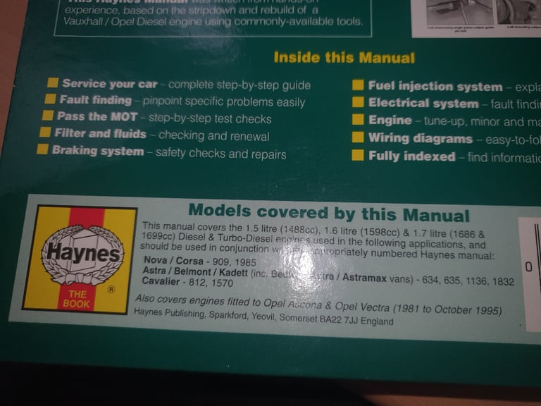 HAYNES VAUXHALL / OPEL DIESEL ENGINE MANUAL