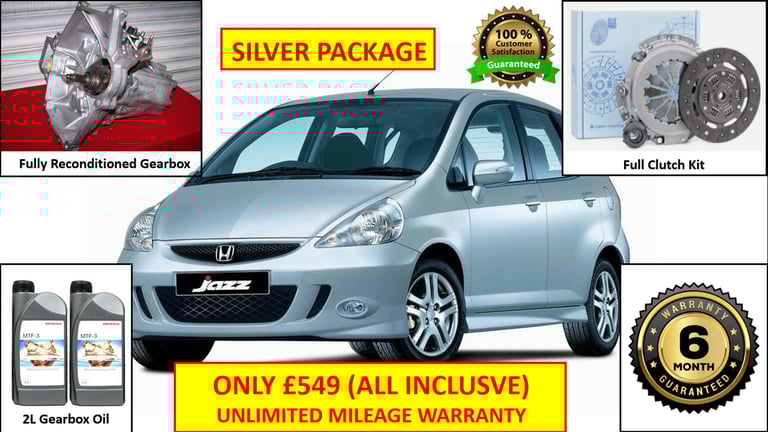 REMOVE AND INSTALL HONDA JAZZ FULLY RECONDITION MANUAL GEARBOX WITH NEW CLUTCH 2001-2008, WARRANTY