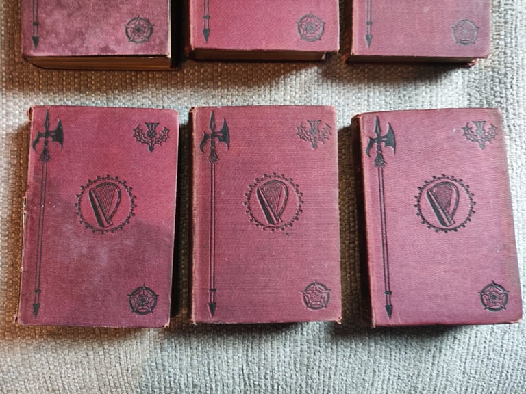 6 x Antique Books, 1876, Poetic Works Of Sir Walter Scott - Hardback, Handy Ed