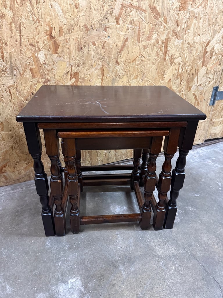 Vintage wooden nest of tables 