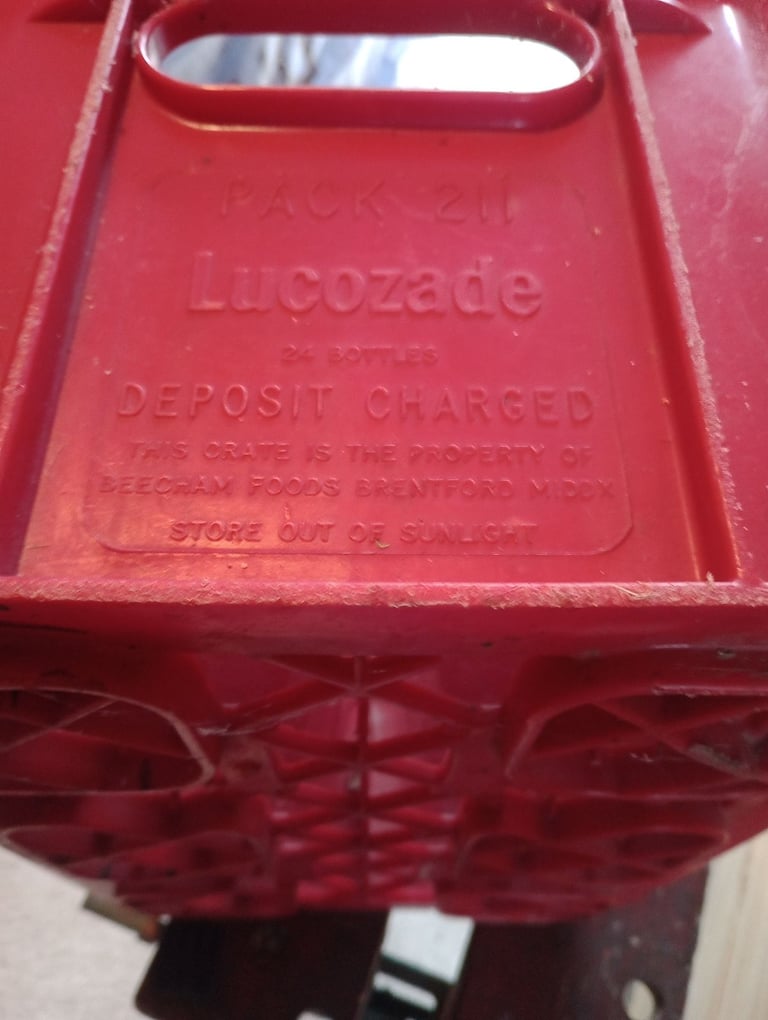 Vintage lucozade plastic crate 