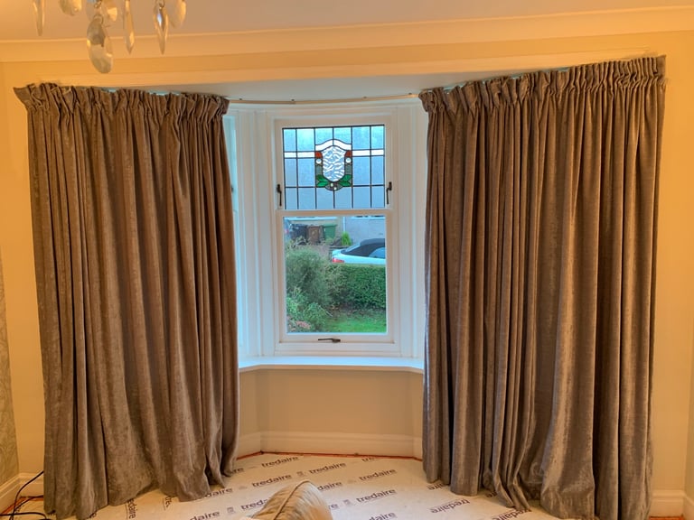 Velvet curtains triple width