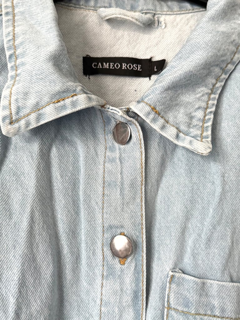 Cameo Rose oversized denim jacket, Large