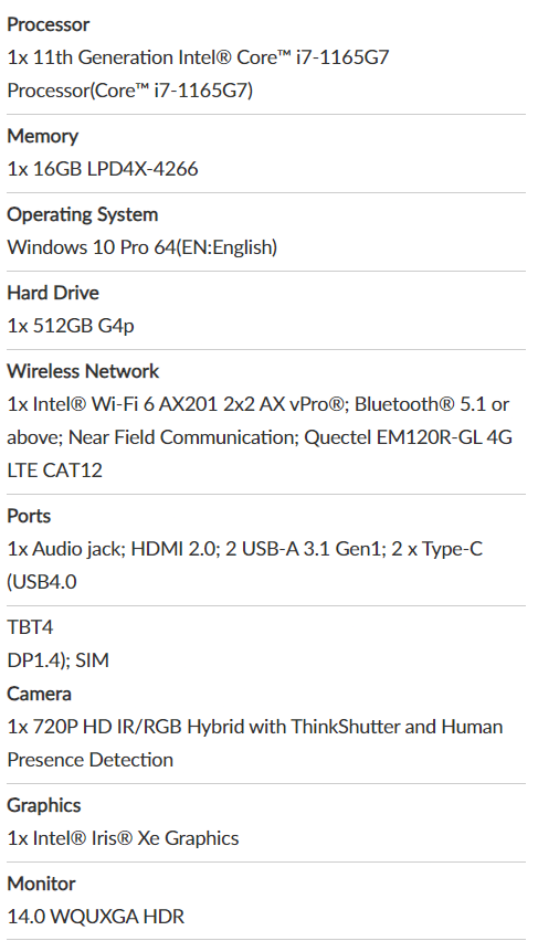 Lenovo laptop X1 Yoga Gen 6 *Touch Screen* i7-1165G7 16gb mem, 512GB HD