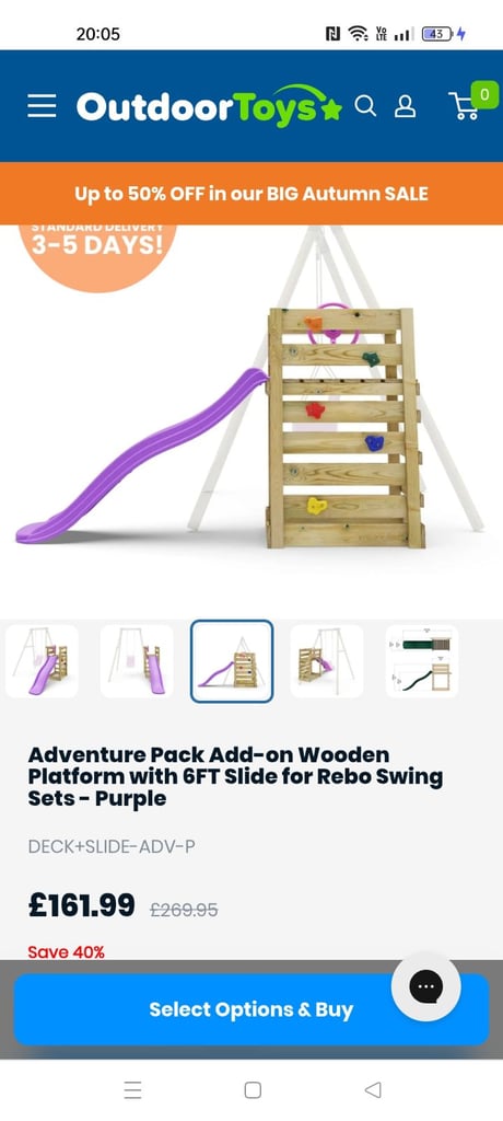 6 foot slide and climbing frame 