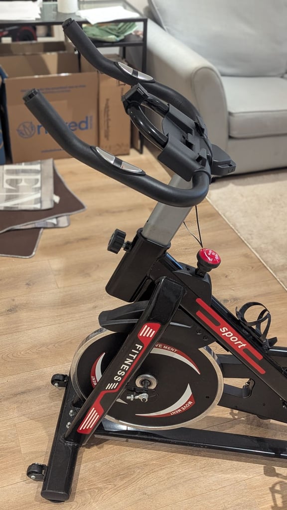 image for Pro Sport Exercise Bike Indoor Studio Cycle Gym Machine Cycling Home Cardio Fitness Adjustable Bike