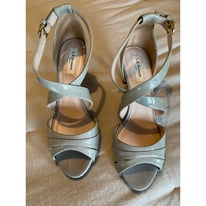 LK Bennett Grey patent leather sandals. 
