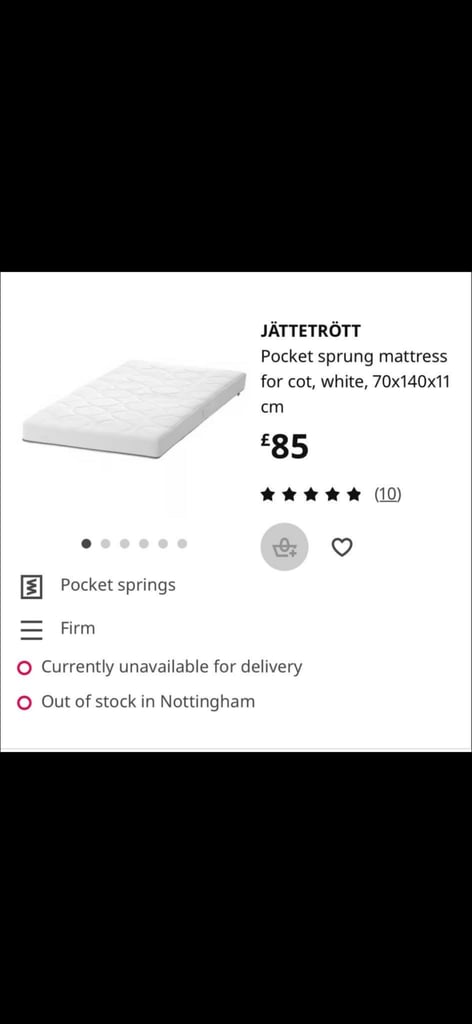 image for Cot mattress brand new from ikea