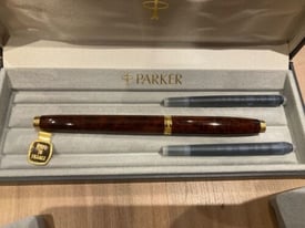 Parker 75 Thuya Lacquer Gold Trim Fountain Pen 14k Nib Boxed