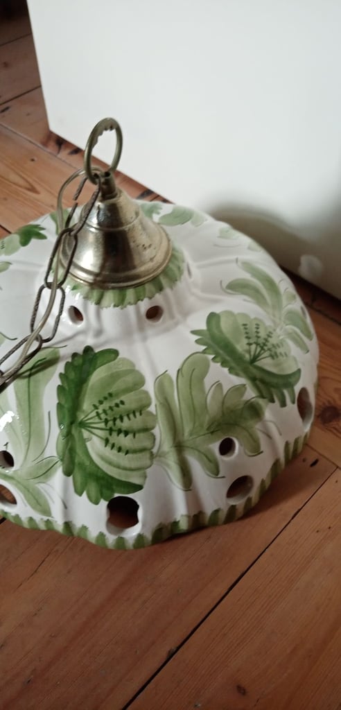 Pair of Spanish ceramic ceiling lights 