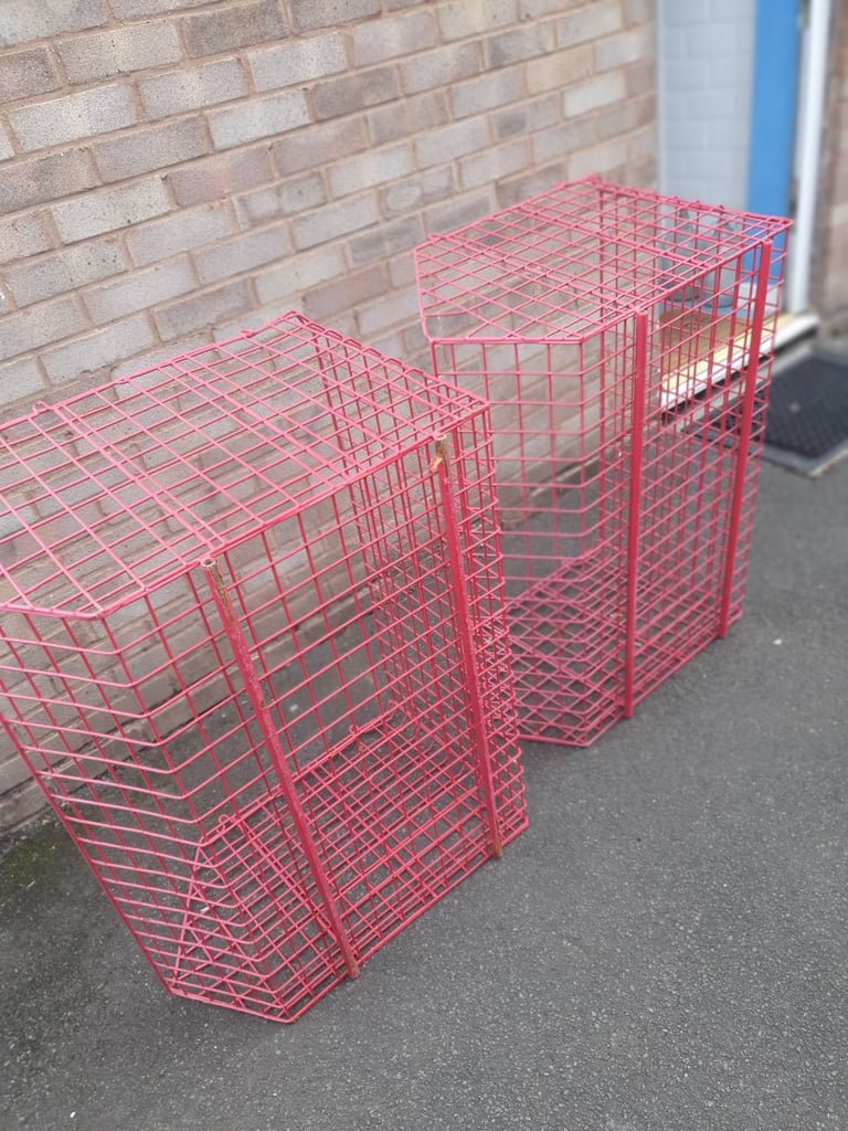 38 x 26 x 16 inch Red Metal Stackable Storage Baskets , Good Condition, Hardly Used, Clean,Useful 