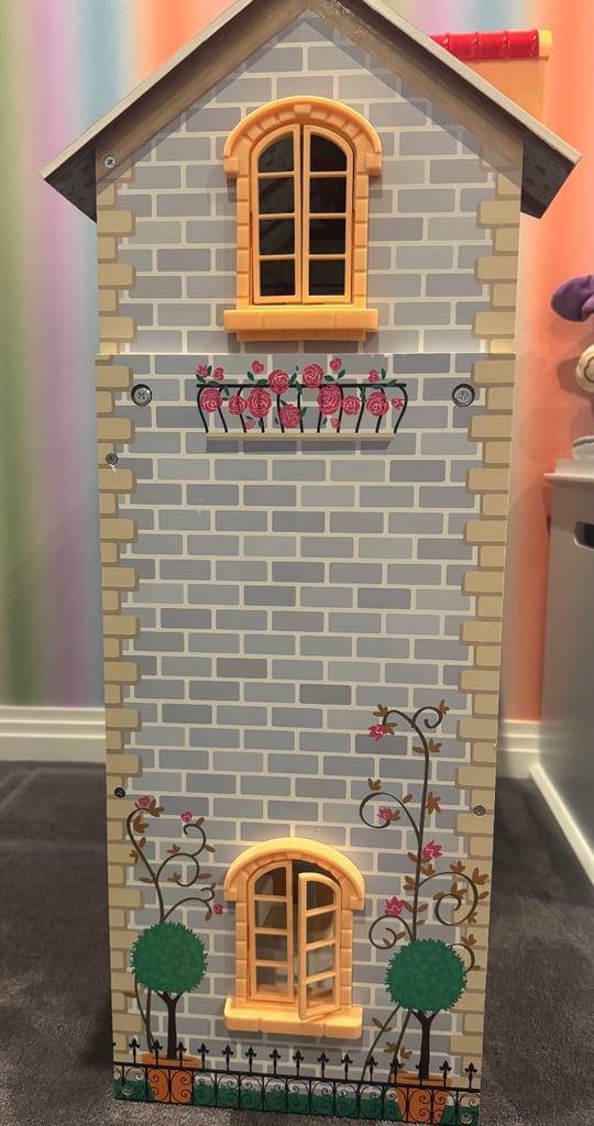 Wooden Dolls House. Large Dollhouse Toy for Kids with Furniture and Lift/Elevator.