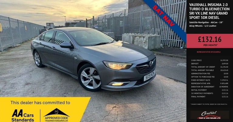 2019 Vauxhall Insignia 2.0 Turbo D BlueInjection SRi VX Line Nav Grand Sport 5dr Diesel Manual Eu...