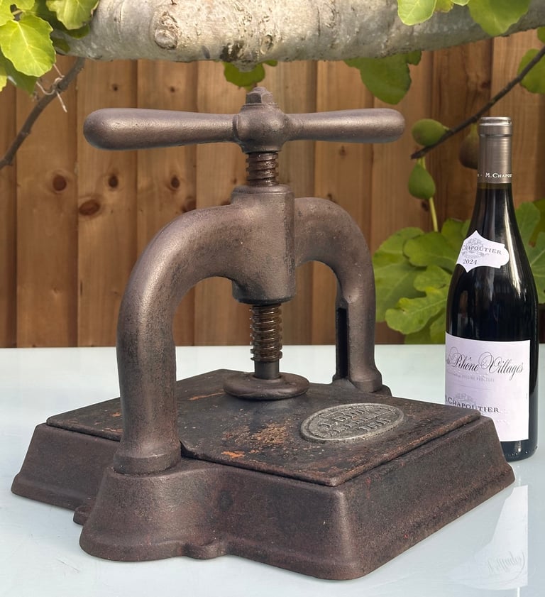 ANTIQUE FRENCH CAST IRON BOOK PRESS, NOTAIRE COPY BINDING PRESS - L CREPIN DOUAI, 1900s - WILL POST!