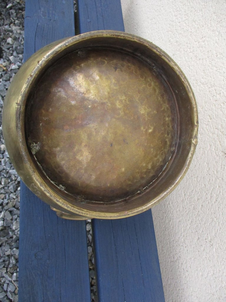 Vintage brass coal bucket