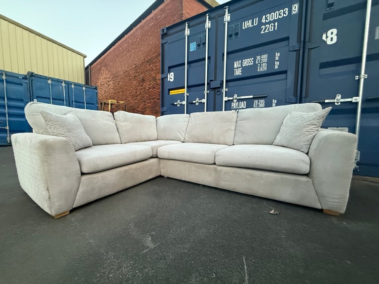 Beige DFS Orka Sofa Corner Bed & Footstool 