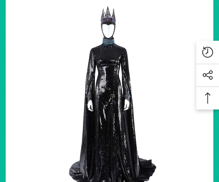 image for Snow White (2025) Evil Queen Black Long Dress Set Outfits Cosplay Costume