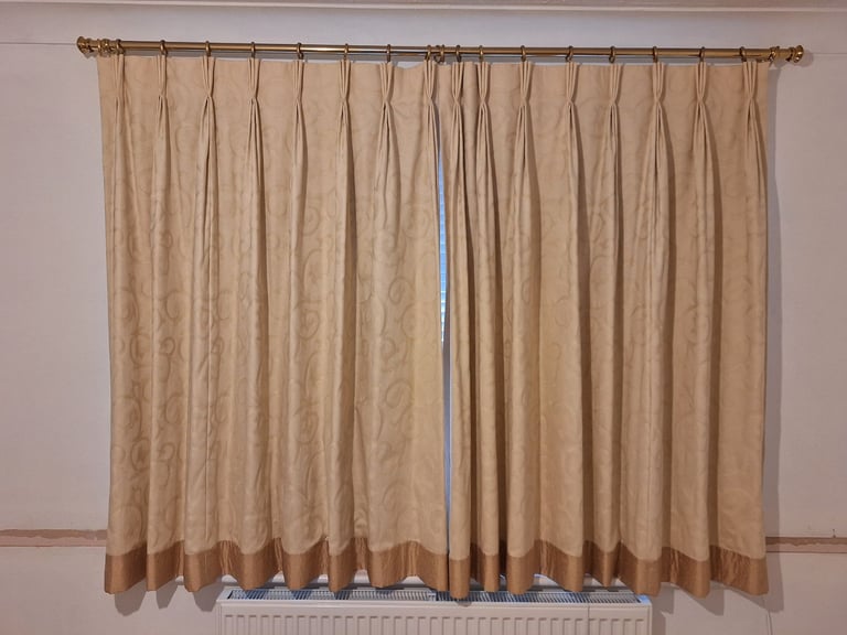 Cream Damask Professionally Made Curtains