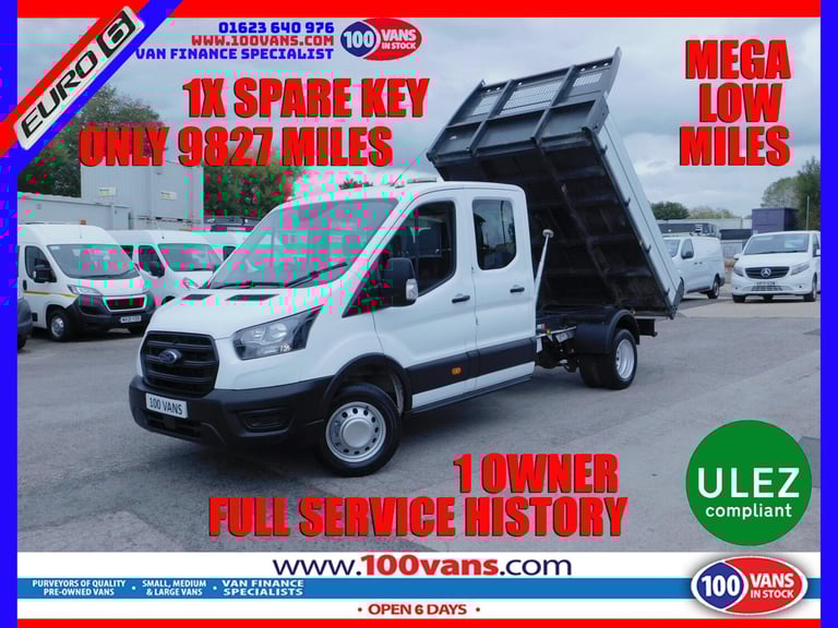 2022 Ford Transit 2.0 350 EcoBlue Leader Tipper Double Cab 4dr Diesel Manual RWD L3 Euro 6 (s CHA...