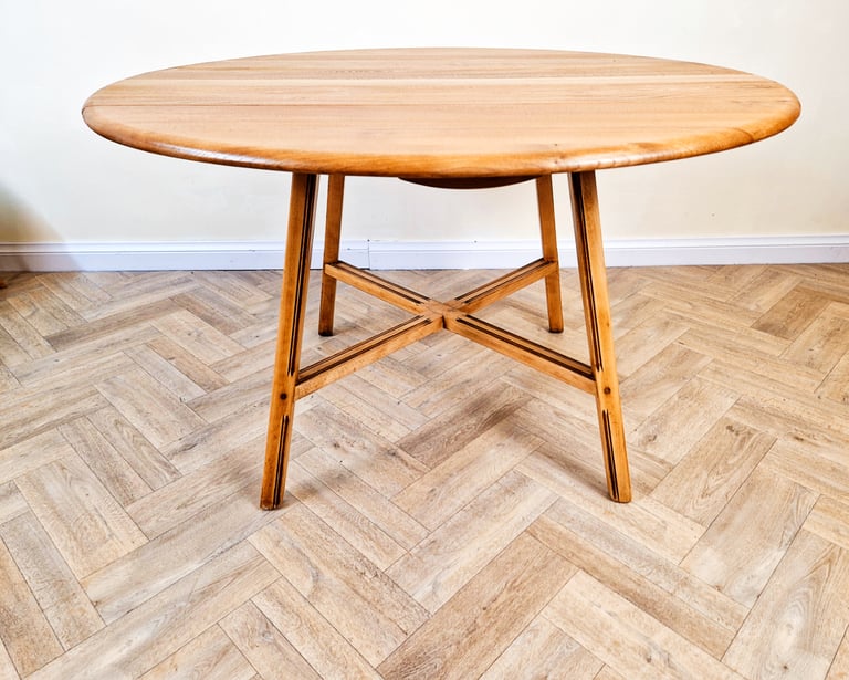 Ercol Vintage Mid Century Solid Elm Danish Design Extending drop Leaf Dining Table BL682