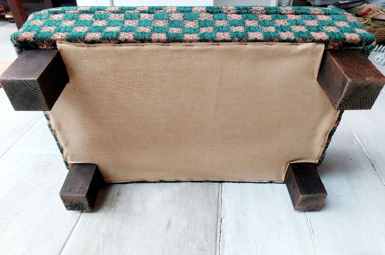 Vintage upholstered footstool 