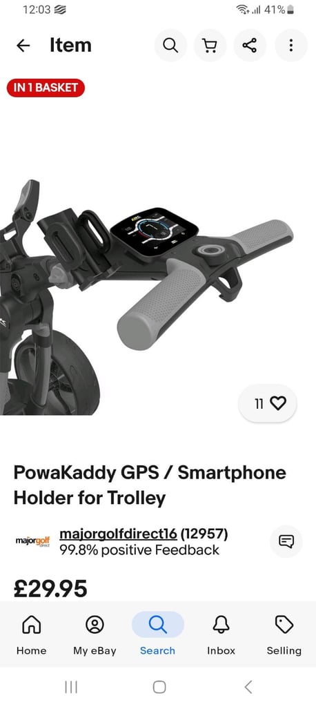 Powakaddy Trolley GPS or Phone holder
