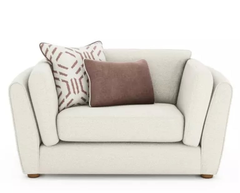DFS Ada Chenille Left Hand Facing Large Chaise Sofa & Cuddler Sofa