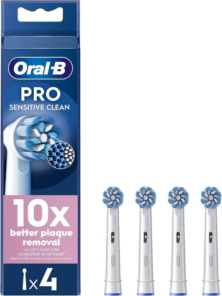 image for ORAL B PRO SENSITIVE CLEAN PACK OF 4 REPLACEMENT TOOTHBRUSH HEAD 