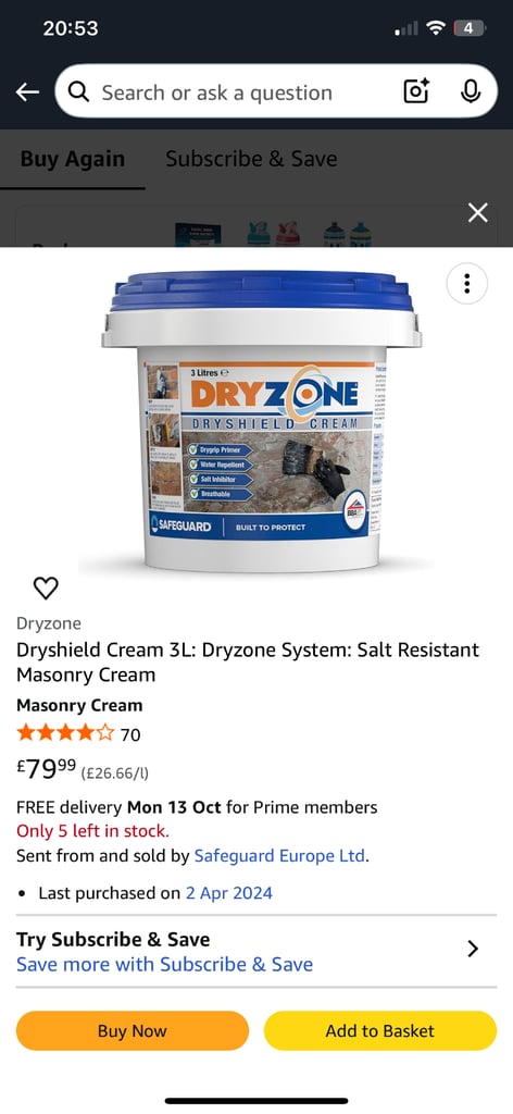Dry shield cream and dry rods