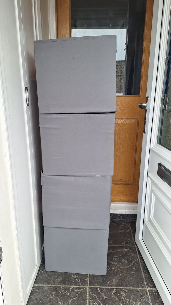 image for Fabric storage boxes x 4