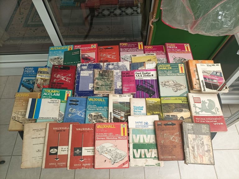 Large Quantity Vintage Vehicle Workshop manuals, handbooks, etc