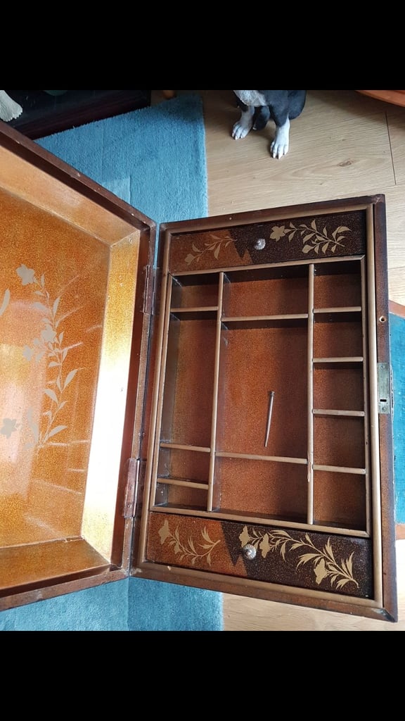 Antique Japanese Makie Lacquer Box C1880 MEIJI PERIOD