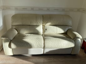 Cream sofa couch suite and recliner armchair 