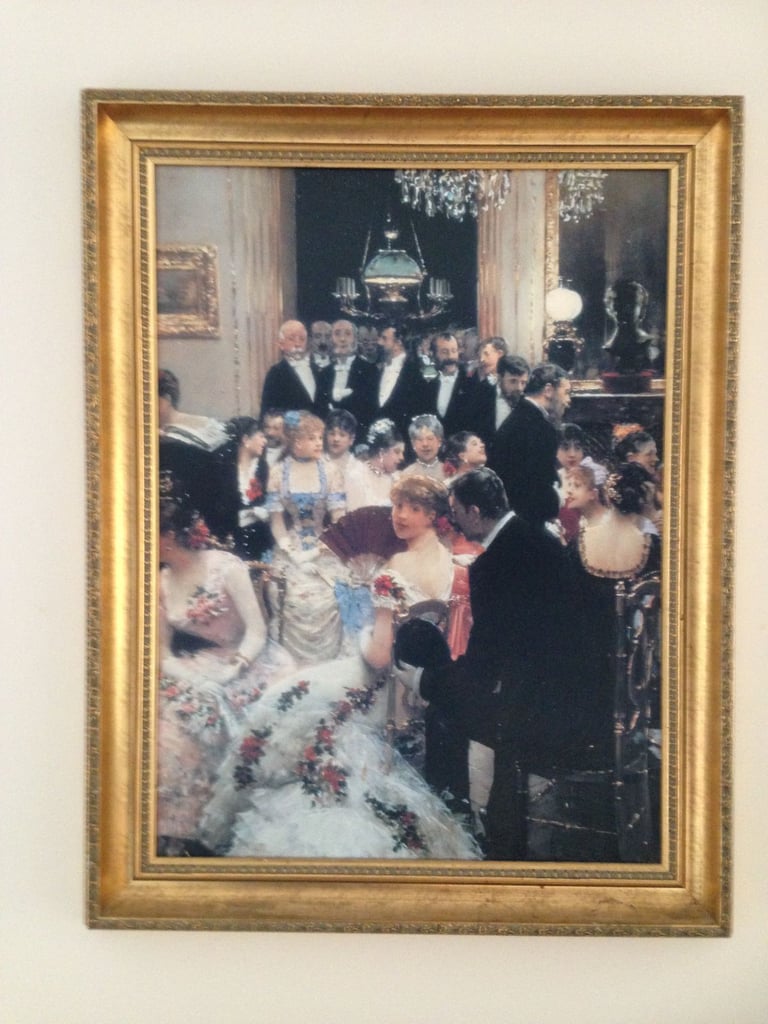 image for Large wooden gold gilt frame vintage picture 