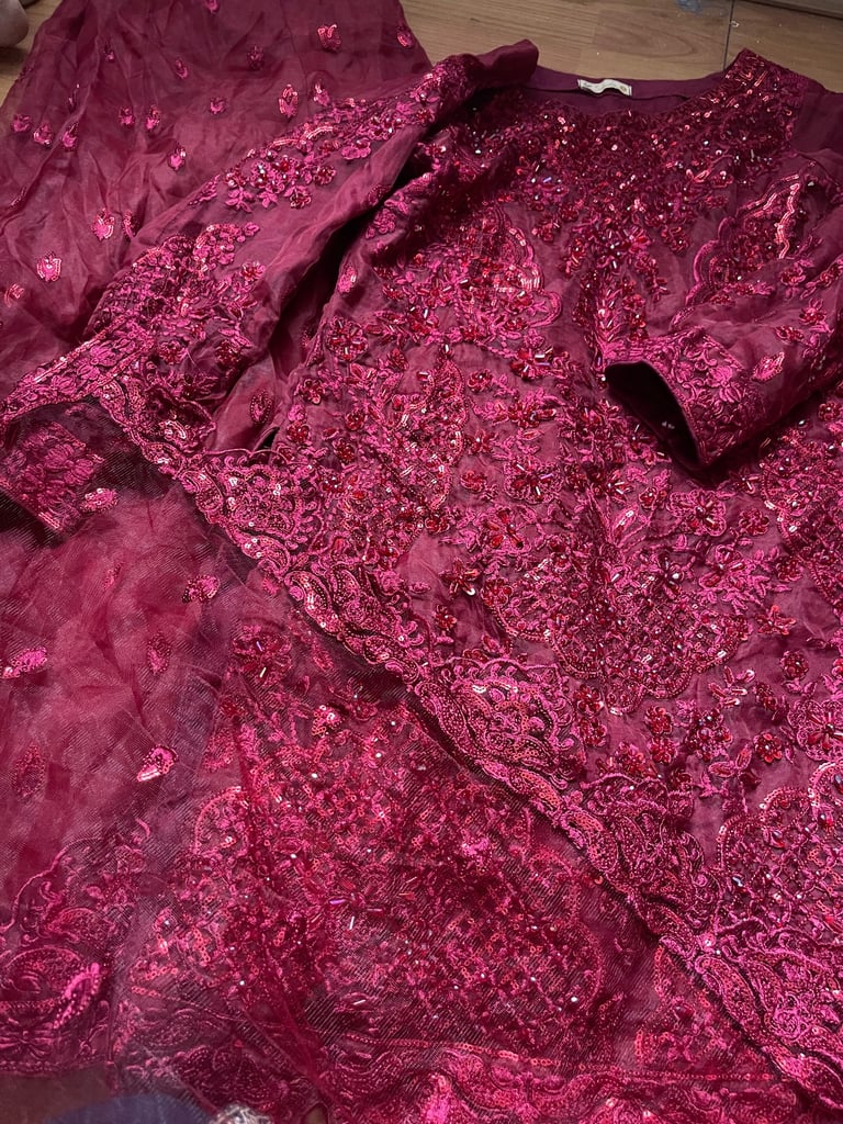 heavy embroidery party wear dress