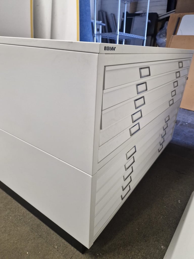 Bisley A1 Plan File Chest Filing Cabinet with 10 drawers for drawing prints etc in excellent 