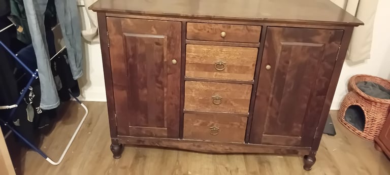 image for Solid dark stained wooden sideboard 