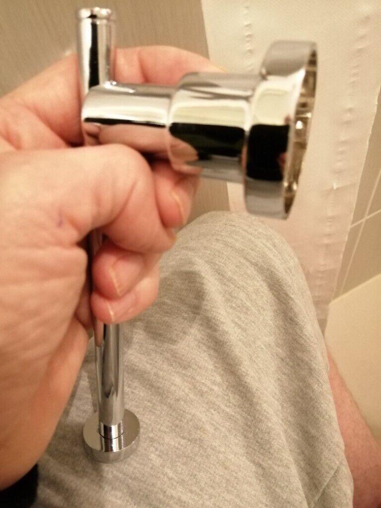 Chrome toilet roll holder 
