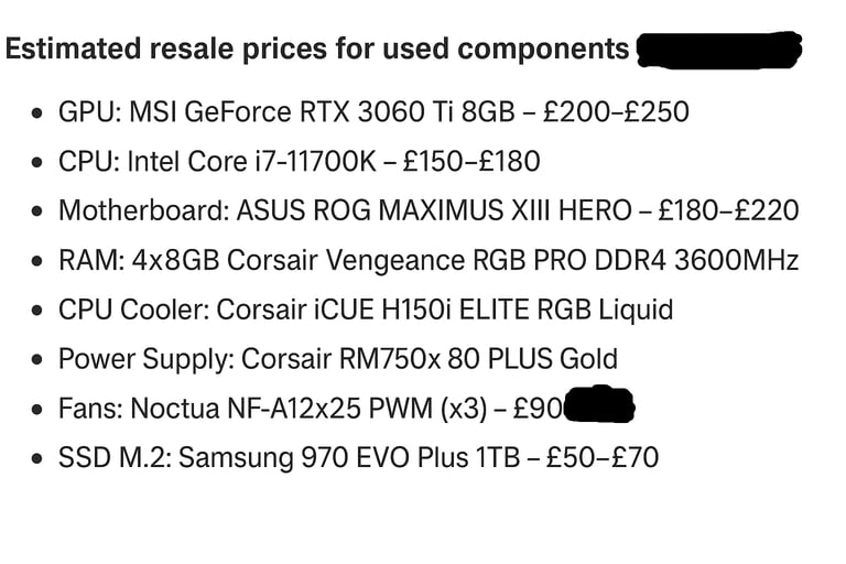 High-End Custom Gaming PC (RTX 3060 Ti, i7-11700K, 32GB, 1TB SSD)