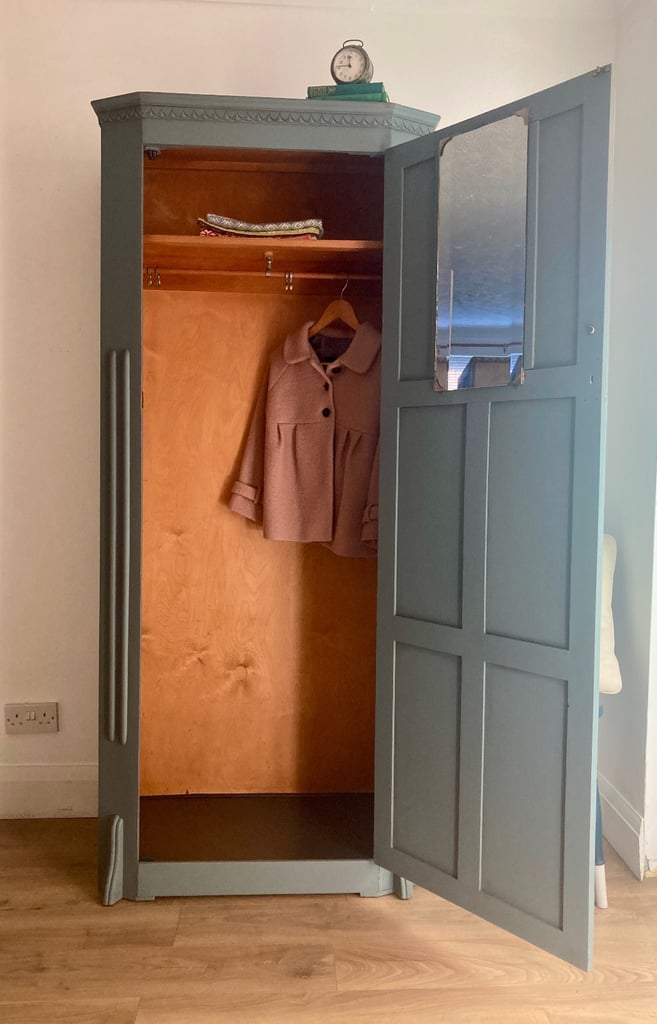 Vintage Hand Painted Shabby Chic Wardrobe Hall Cupboard FREE DELIVERY