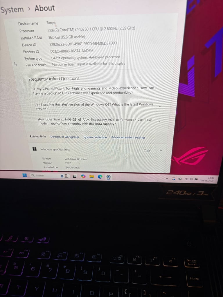 Gaming laptop Strix rog g15