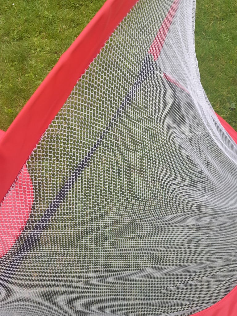 Twin portable pop up football by opti at Argos.  Plus storage bag and box